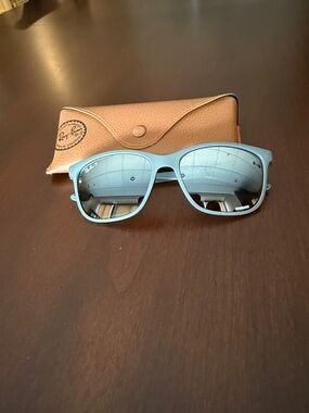 Ray-Ban Matte Gray Frame Sunglasses with Silver Mirrored Lenses